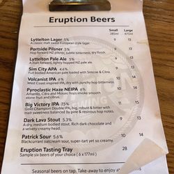 Eruption Brewing - 11/7/23 Menu