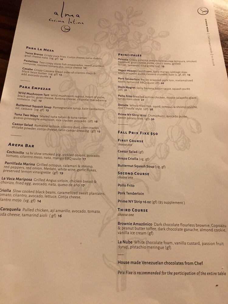 The Menu Is Seasonal So This Is Different Than One We Had 3 Weeks