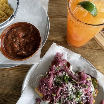 Pablo y Pablo - Pork taquitos, Chips and Salsa (jalapeño was delish), and Blood Orange Margarita - Mexican Near Me - Seattle, Washington Pablo y Pablo - Pork taquitos, Chips and Salsa (jalapeño was delish), and Blood Orange Margarita - Mexican Near Me - Seattle, Washington