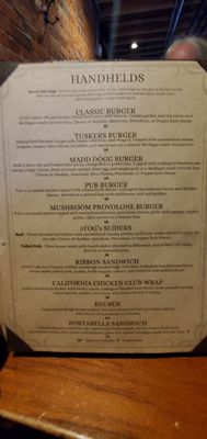 Menu photo 1 2 FOG's Pub Howell, MI