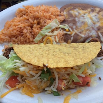 La Siesta Restaurante - Hard shell ground beef taco with rice and beans. Yum! - Mexican Near Me - Winthrop, Massachusetts La Siesta Restaurante - Hard shell ground beef taco with rice and beans. Yum! - Mexican Near Me - Winthrop, Massachusetts