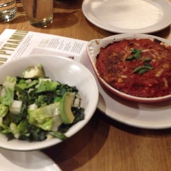 True Food Kitchen - Left: farmers salad ; right: Turkey lasagna ... Both are amazing, especially the lasagna which was not heavy - New American Near Me - Denver, Colorado