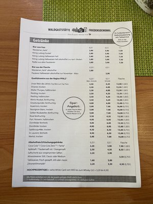 Menu photo 1 Waldgaststätte Friedensdenkmal Edenkoben, RP