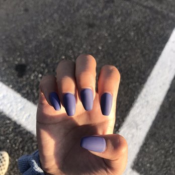 Abstract Nails  - matte purple acrylic gel nails - Nail Salons Near Me - Hyattsville, Maryland