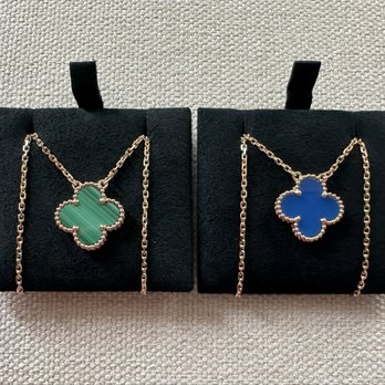 Van Cleef & Arpels - Vintage Alhambra Pendants in Malachite and Agate - Jewelry Near Me - Costa Mesa, California