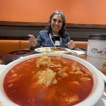 Cafe De Olla - Menudo plate with date - American Near Me - Monrovia, California