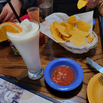 Rio Bravo Tacos and Tequila - virgin piña colada, chips and salsa - Mexican Near Me - Larchmont, New York Rio Bravo Tacos and Tequila - virgin piña colada, chips and salsa - Mexican Near Me - Larchmont, New York