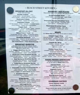 Menu photo 6 Beach Street Kitchen Yachats, OR