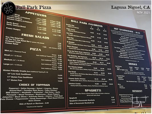 Menu photo 3 Ball Park Pizza Laguna Niguel, CA Menu photo 3 Ball Park Pizza Laguna Niguel, CA