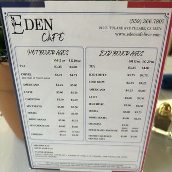 Eden Cafe - Menu - Cafes Near Me - Tulare, California