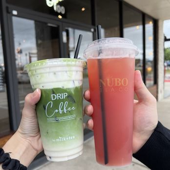 Nubo Tea - Matcha Latte with Coconut Foam, Lychee Watermelon Green Tea - Bubble Tea Near Me - The Colony, Texas