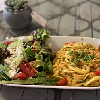 The BiG Cafe - Zucchini pasta gluten free yummy ness, and fresh garden salad! Delicious! - Cafes Near Me - Georgetown, Texas The BiG Cafe - Zucchini pasta gluten free yummy ness, and fresh garden salad! Delicious! - Cafes Near Me - Georgetown, Texas