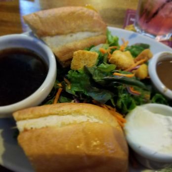 The Pumphouse Bar & Grill - French dip comes with a mild horseradish sour cream. Upgraded to a side salad. - American Near Me - Bellevue, Washington