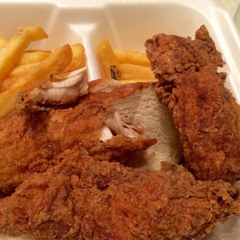 Miami Grill - Chicken tenders, fries, and bread. So tasty. - Steakhouses Near Me - St. Louis, Missouri