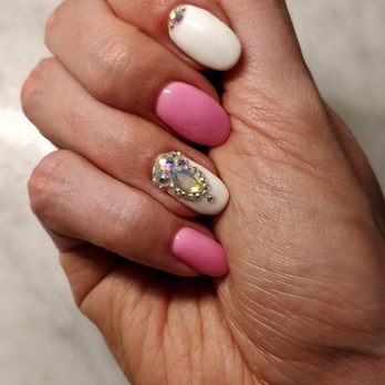 Jeeyune Nails & Spa - Fill in and shape by Jennifer, pain and rhinestones by Phoebe - Nail Salons Near Me - Montclair, New Jersey Jeeyune Nails & Spa - Fill in and shape by Jennifer, pain and rhinestones by Phoebe - Nail Salons Near Me - Montclair, New Jersey