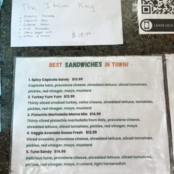 Corner Sandwiches  - Menu 2/2024 - Grocery Near Me - Glendale, California
