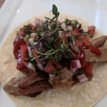 Elevation 66 Brewing Co - Carnitas tacos appetizer. Came with 2. Definitely recommend - Breweries Near Me - El Cerrito, California