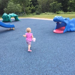 Lake Ann Park - Cool critters to climb through.  Soft ground surface too.