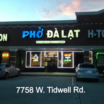 Pho Dalat - Storefront at dusk. - Vietnamese Near Me - Houston, Texas Pho Dalat - Storefront at dusk. - Vietnamese Near Me - Houston, Texas