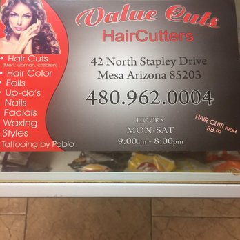 Value Cuts Haircutters - Their business card. - Hair Salons Near Me - Mesa, Arizona Value Cuts Haircutters - Their business card. - Hair Salons Near Me - Mesa, Arizona