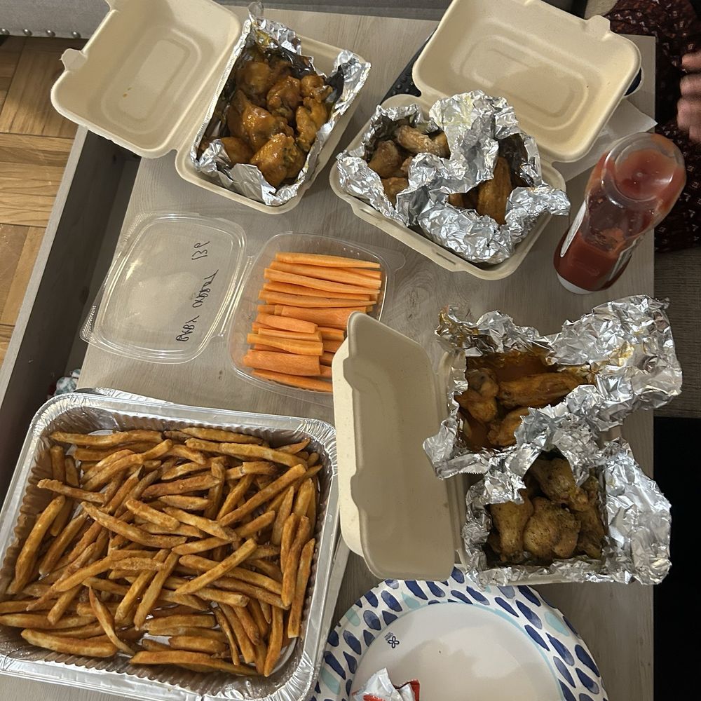 Seasoned fries and wings Seasoned fries and wings