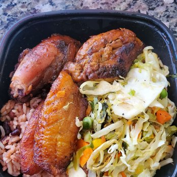 Island Quizine - a meal in a plastic container - Fast Food Near Me - Windsor Mill, Maryland