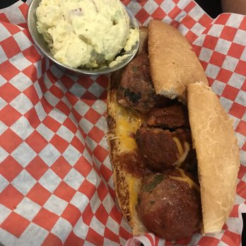 BBQ4LIFE - Meatball sandwich with a side of potato salad - Barbeque Near Me - Boise, Idaho BBQ4LIFE - Meatball sandwich with a side of potato salad - Barbeque Near Me - Boise, Idaho
