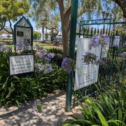 Exterior outside entrance of Heritage Park - Signage by the entrance to the park - Santa Fe Springs, California Exterior outside entrance of Heritage Park - Signage by the entrance to the park - Santa Fe Springs, California