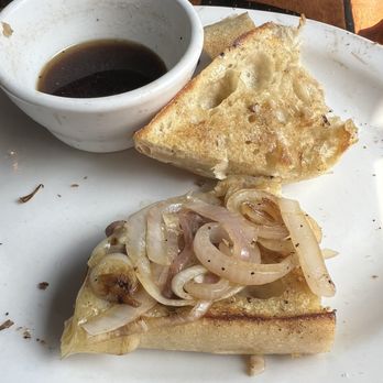 Triangle Tavern - My my French dip that's supposed to be have meat in it, tiny little piece on the left side! - Pubs Near Me - Longview, Washington