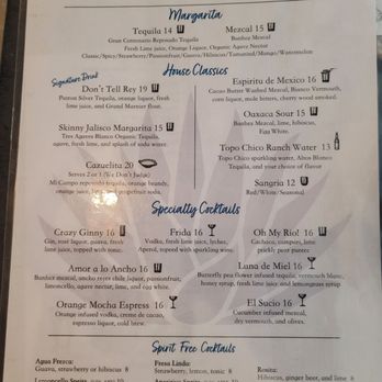 Luna Oaxaca - Signature drinks. JULY2025. - New Mexican Cuisine Near Me - Baltimore, Maryland