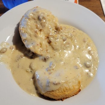 Slappy Cakes - Busicuits and gravy included in the "Big Slap" breakfast. The gravy was awesome, but the Busicuits were pretty dense. - Breakfast & Brunch Near Me - Lahaina, Hawaii Slappy Cakes - Busicuits and gravy included in the "Big Slap" breakfast. The gravy was awesome, but the Busicuits were pretty dense. - Breakfast & Brunch Near Me - Lahaina, Hawaii