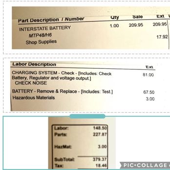 Autoplex Auto Service - Itemized Bill - Auto Repair Near Me - Tempe, Arizona