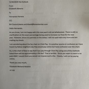 Beaver Hill Condominium - My email to Management concerning fees. - Apartments Near Me - Jenkintown, Pennsylvania