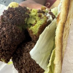 New York Gyro And Indian Food - Inside falafel gyro