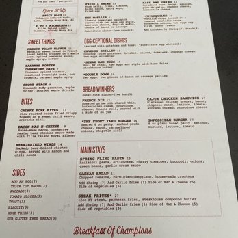 The Front Yard - Menu as of 8-28-22. - Beer Gardens Near Me - Las Vegas, Nevada