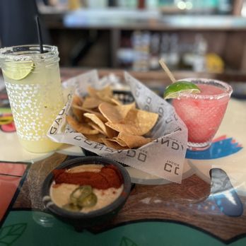 Condado Tacos - Large House Marg, Prickly Pear Marg, Queso Blanco w Chips - Tacos Near Me - Pittsburgh, Pennsylvania Condado Tacos - Large House Marg, Prickly Pear Marg, Queso Blanco w Chips - Tacos Near Me - Pittsburgh, Pennsylvania