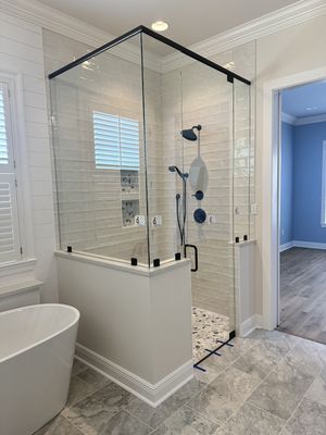 Sleek Frameless Shower Door Designs - Elevate your bathroom's aesthetic with our sleek frameless shower door designs. These doors provide a modern and minimalist look, creating an open and spacious feel. Crafted with high-quality glass and hardware, our frameless shower doors are designed to offer both beauty and functionality. Enjoy a luxurious shower experience with doors that are easy to clean and maintain, making your bathroom a true haven of relaxation and style. Sleek Frameless Shower Door Designs - Elevate your bathroom's aesthetic with our sleek frameless shower door designs. These doors provide a modern and minimalist look, creating an open and spacious feel. Crafted with high-quality glass and hardware, our frameless shower doors are designed to offer both beauty and functionality. Enjoy a luxurious shower experience with doors that are easy to clean and maintain, making your bathroom a true haven of relaxation and style.
