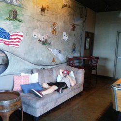 Elm Street Pub - Yep that's right...a dude asleep in the middle of the game area. Told ya the,place was low key, LOL  Friggen Love it