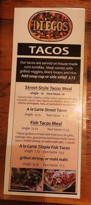 Menu photo 5 Diego's Grass Valley, CA