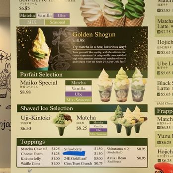 Premium Matcha Cafe Maiko - Wall menu - Ice Cream & Frozen Yogurt Near Me - Tempe, Arizona