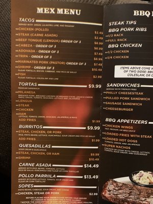 Menu photo 1 Tex-Mex Express BBQ & Taqueria Lynn, MA Menu photo 1 Tex-Mex Express BBQ & Taqueria Lynn, MA
