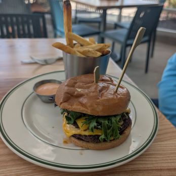 Alcove - Summit Park - Burger with fries (no sauce on burger by request). Burger was very good. Fries were cold but seemed like they would be good hot. - New American Near Me - Blue Ash, Ohio Alcove - Summit Park - Burger with fries (no sauce on burger by request). Burger was very good. Fries were cold but seemed like they would be good hot. - New American Near Me - Blue Ash, Ohio
