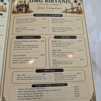 OMG Biryanis - Menu - Indian Near Me - Fremont, California OMG Biryanis - Menu - Indian Near Me - Fremont, California