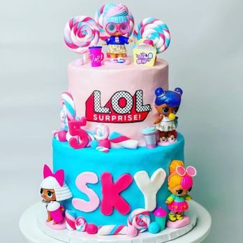 Marin Cake Studio - Vibrant LOL Surprise-themed birthday cake with playful characters and candy accents for a fun celebration! - Bakeries Near Me - San Rafael, California