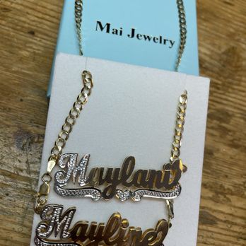 Mai Jewelry - Double gold name plate - Jewelry Near Me - Waterbury, Connecticut Mai Jewelry - Double gold name plate - Jewelry Near Me - Waterbury, Connecticut