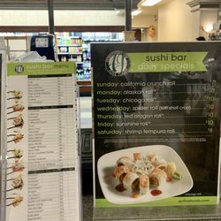 Sushi bar menu