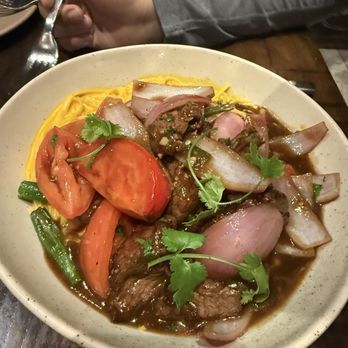 Jarana - Huancaina Spaguetti with Lomo Saltado - Peruvian Near Me - East Rutherford, New Jersey Jarana - Huancaina Spaguetti with Lomo Saltado - Peruvian Near Me - East Rutherford, New Jersey