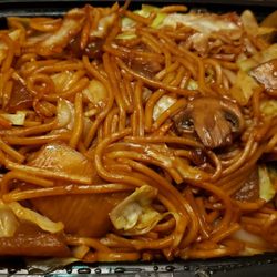 Four Seas Chinese Restaurant - Vegetable lo mein ($10). Oily, but you won't find anything else like it for miles.