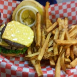 Kelly's Exxon - Double cheese burger and fries