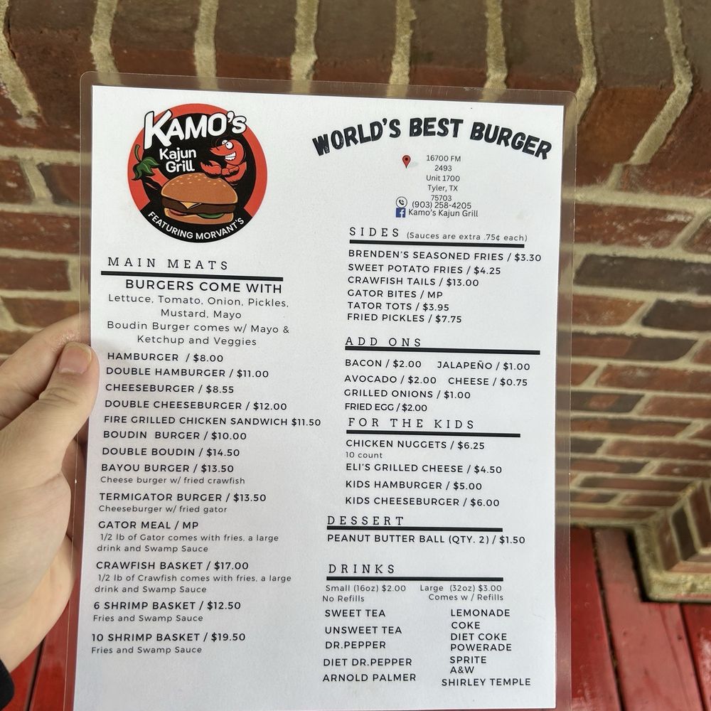 Kamo’s Kajun Grill - Burgers Near Me - Tyler, Texas